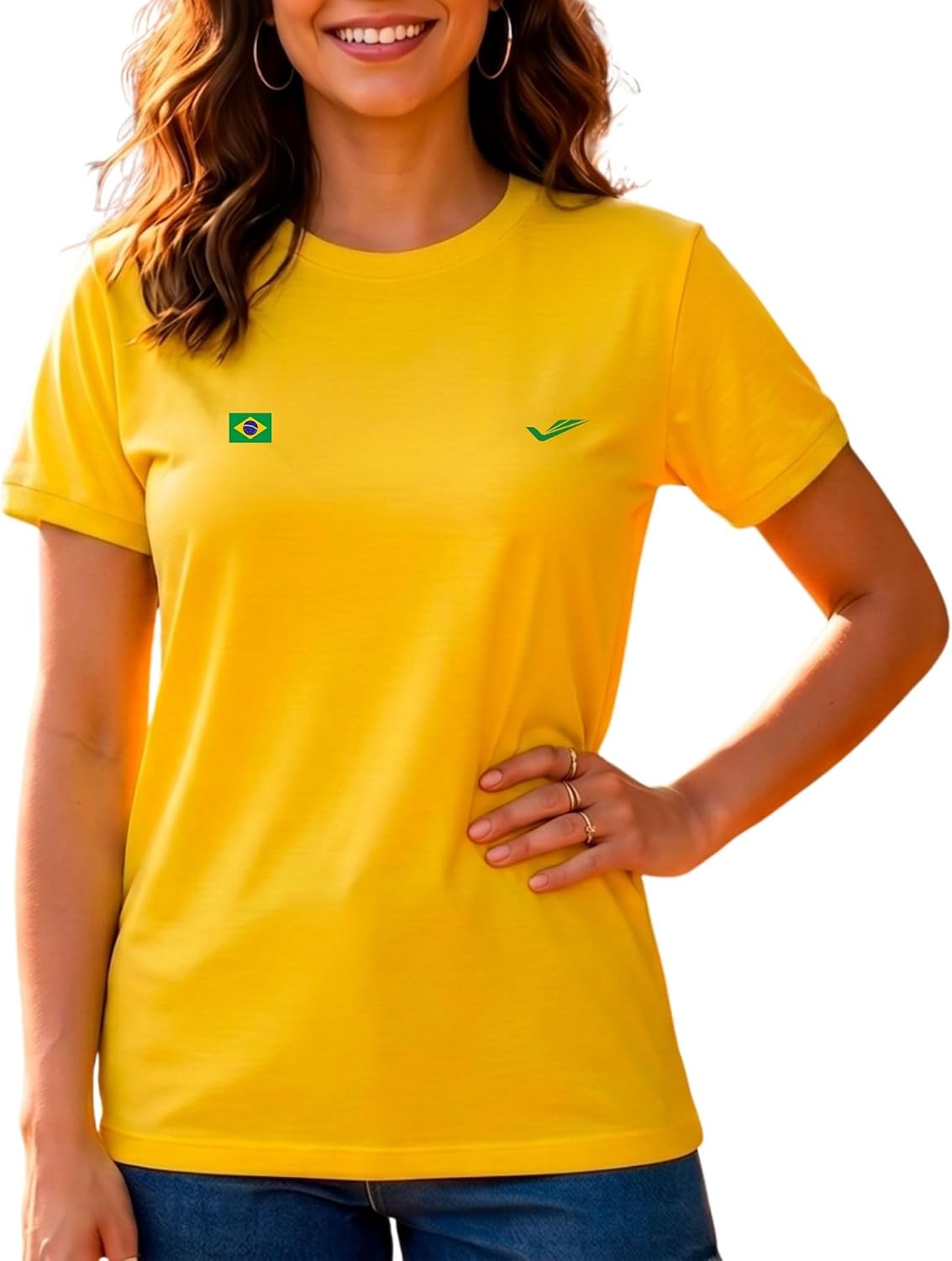 Camisa do Brasil Feminina Copa 2026 Camiseta Torcedor Seleção Brasileira Elite Dry Fit Proteção UV Bandeira