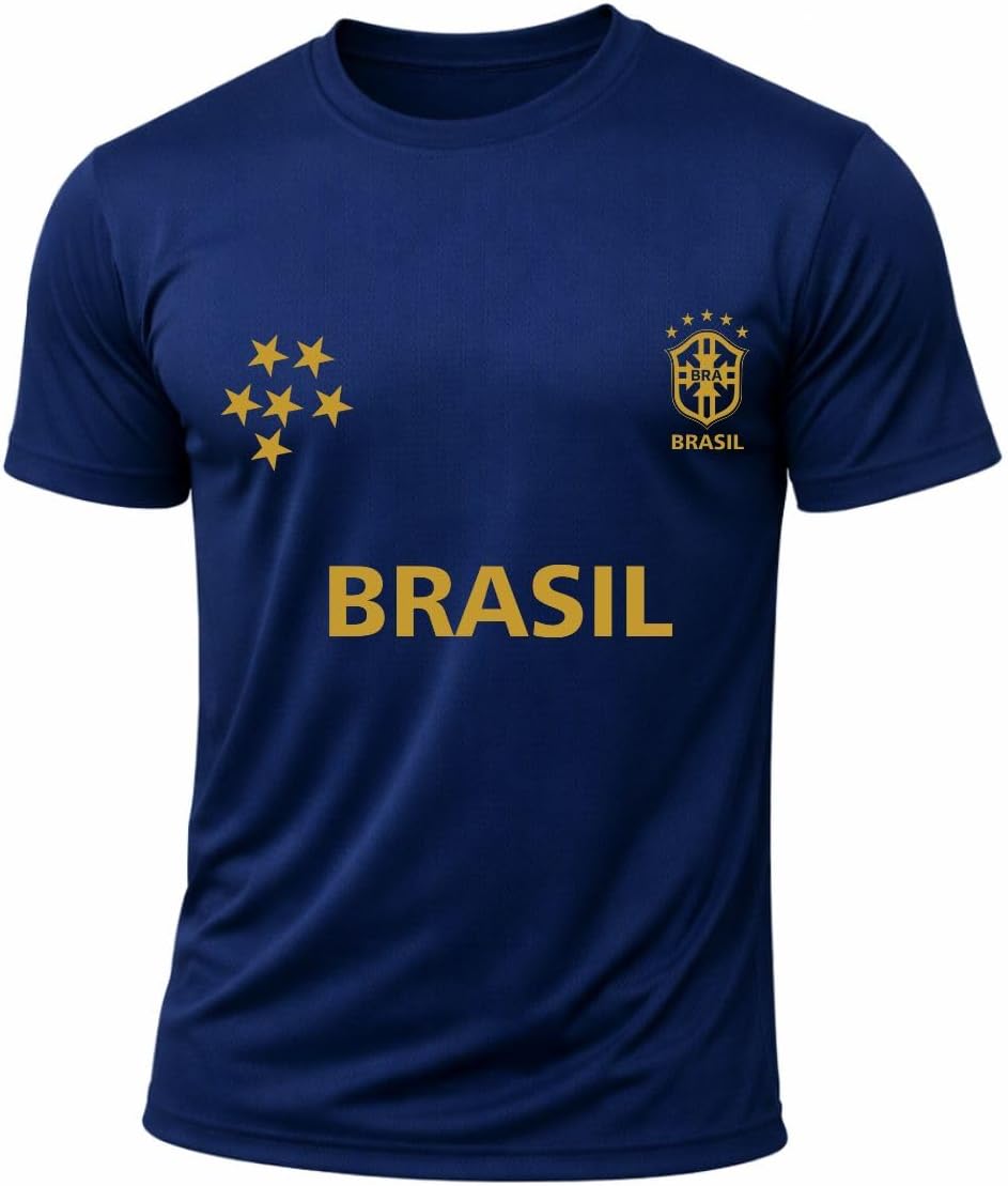 Camiseta Dry Brasil Torcedor Seleção Brasileira Gola Redonda, Estampa