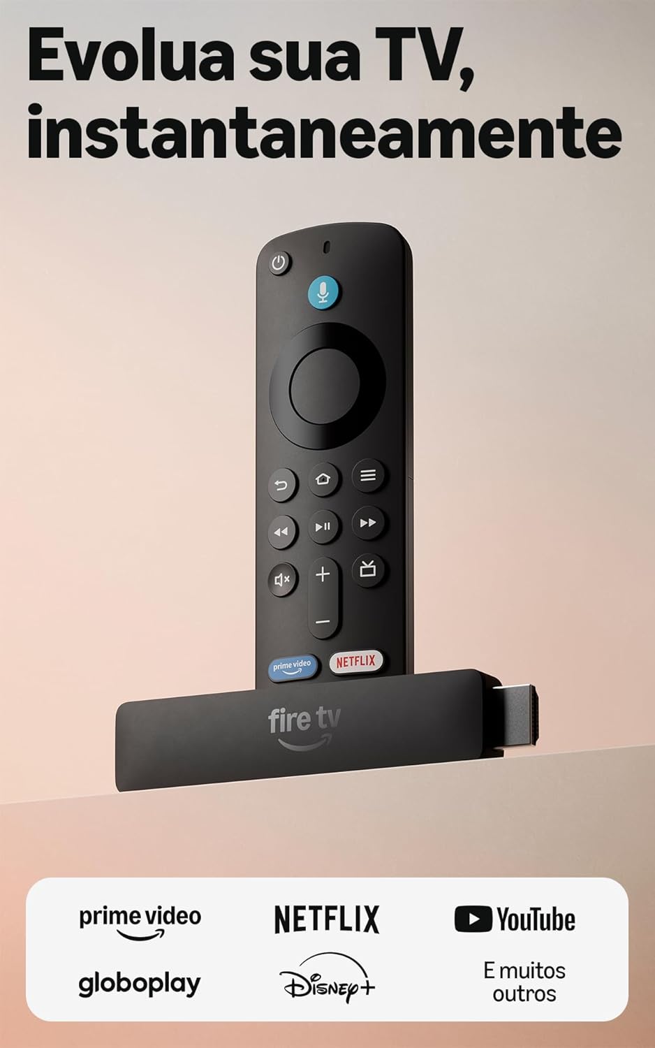 Amazon Fire TV Stick HD, Controle Remoto por Voz com Alexa
